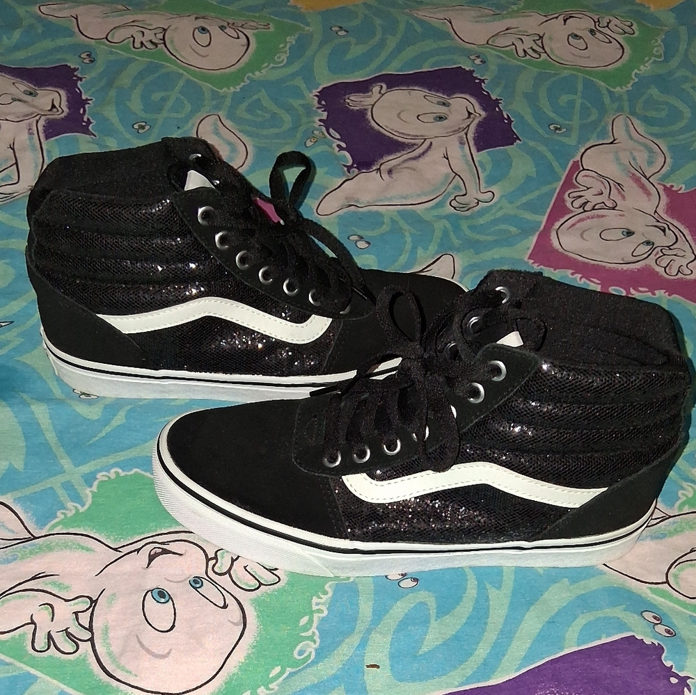 Vans Glitter Old Skool Sk8 Black Sneakers Skateboard Shoes